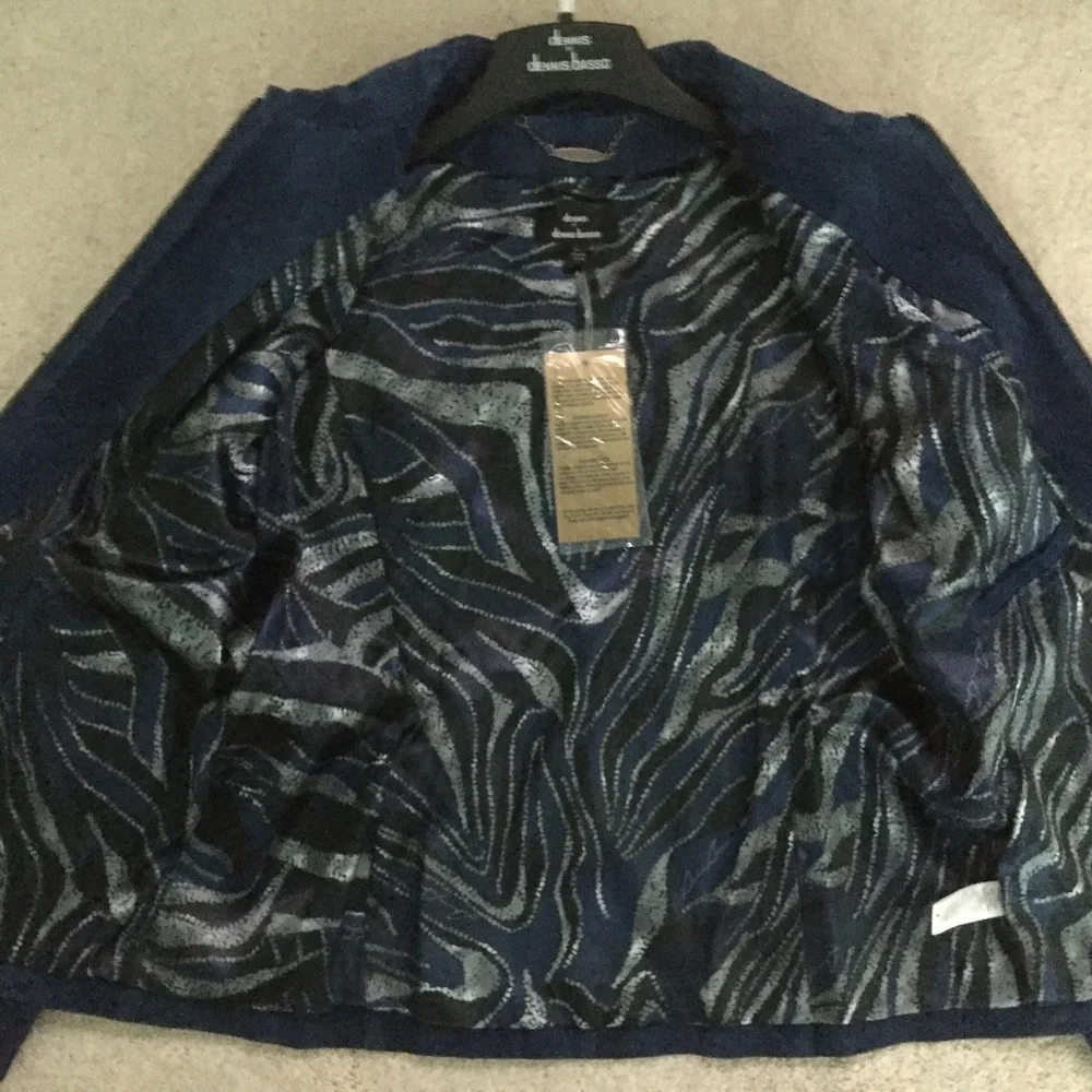 Dennis Basso Blue Leather Jacket - Picture 6 of 6
